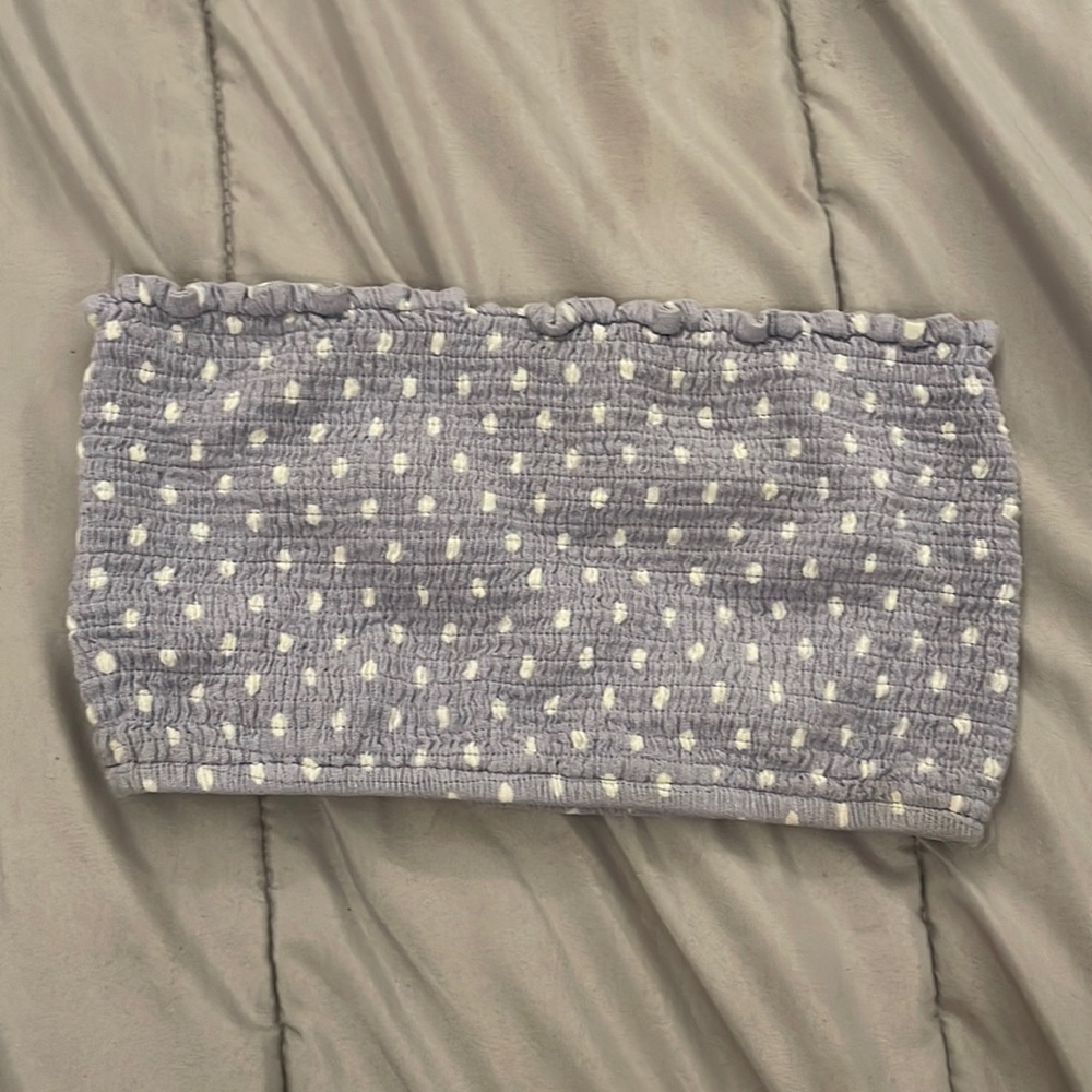 Lilac with white poke a dots size medium